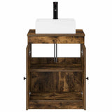 Bathroom Furniture Set Smoked Oak Engineered Wood 3404254