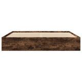 Bed Frame without Mattress Smoked Oak 200x200 cm Engineered Wood 3295629