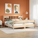 Bookcase Bed without Mattress 180x200cm Super King Solid Wood Pine 3323017