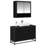 Bathroom Furniture Set 2 pcs Black Oak Engineered Wood 3402389