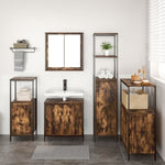 ZNTS 5-Piece Bathroom Furniture Set in Smoked Oak Engineered Wood 3328386