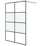 Walk-in Shower Wall Black 140x195 cm Half Frosted ESG Glass 152129