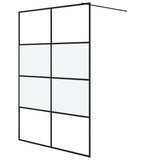 Walk-in Shower Wall Black 140x195 cm Half Frosted ESG Glass 152129