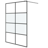 Walk-in Shower Wall Black 140x195 cm Half Frosted ESG Glass 152129