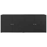 Garden Storage Cabinet Black 198x55.5x80 cm Poly Rattan 319870