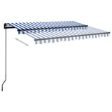 Manual Retractable Awning with LED 3.5x2.5 m Blue and White 3070121