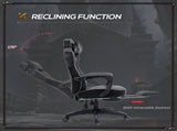 Computer Gaming Chair, Racing Desk Chair Lumbar Support and Footrest, PU Leather Gamer Chair T3398P328205