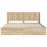 Bed Frame with Storage and Headboard Sonoma Oak 200 x 200 cm 3413919