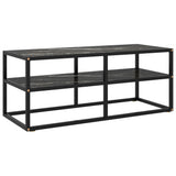 TV Cabinet Black with Black Marble Glass 100x40x40 cm 322858