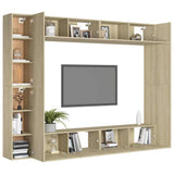 8 Piece TV Cabinet Set Sonoma Oak Engineered Wood 3078985