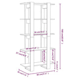 Book Cabinet/Room Divider High Gloss White 80x30x160 cm 811571
