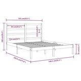 Bed Frame without Mattress 135x190 cm Double Solid Wood 3104908