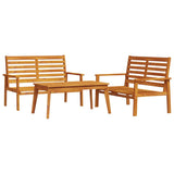 ZNTS 3 Piece Garden Lounge Set Solid Wood Acacia 3211797