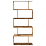 Room Divider Bookcase 5-Tier Old Wood 70x24x161 cm Engineered Wood 858100