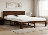 Double Bed Frame with Headboard ROSTOCK Dark Brown 120 x 190 cm 903317