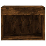 Bedside Cabinets with LED Lights Wall-mounted 2 pcs Smoked Oak 837122