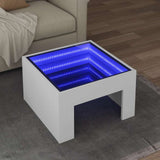 Coffee Table with Infinity LED White 50x50x30 cm 847602