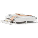 Bed Frame without Mattress White 180x200 cm Super King Solid Wood Pine 3301702