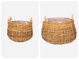 Planter Basket GENDT 2 pcs Natural Brown Kubu Rattan 42020954