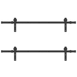 Sliding Door Hardware Kit 305 cm Steel Black 3295779