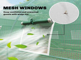 3 x 4 m Walk-in Polytunnel Greenhouse with Hinged Door and 8 Roll Up Mesh Windows, Garden Tunnel T3398P554297