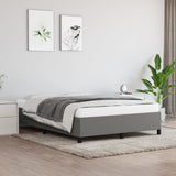Bed Frame without Mattress Dark Grey 135x190 cm Double Double Fabric 349858