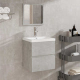 Bathroom Cabinet with Mirror Concrete Grey Engineered Wood 804867