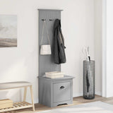Hallway Cabinet with Hooks BODO Grey 50x40x157 cm 4016874