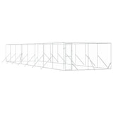 Outdoor Dog Kennel Silver 4x16x2 m Galvanised Steel 3190458