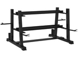 3-Tier Dumbbell Rack, Versatile Weight Rack with 4 Weight Rods for Dumbbells, Kettlebells and Plates T3398P349242