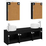 Bathroom Furniture Set 5 pcs Black Oak 3407000