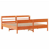 Bed Frame without Mattress Wax Brown 200x200 cm Solid Wood Pine 3306917