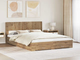 Bed Frame with Storage and Headboard Artisan Oak 120 x 190 cm 3414498