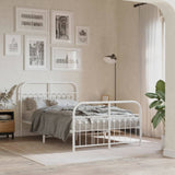 Metal Bed Frame without Mattress with Footboard White 120x190cm 376664