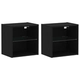 TV Cabinet Set Wall-mounted 8 pcs Black oak Engineered wood 3334388