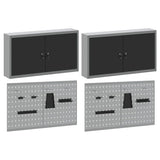 Tool Cabinet Set with Shelf 6 pcs Black Powder-Coated Steel 3321402