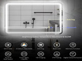 80 x 60 cm Bluetooth Bathroom Mirror - Silver-Tone T3398P343305
