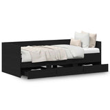Daybed with Headboard Black Oak 90 x 190 cm Engineered Wood 3333998
