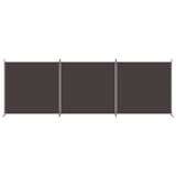 3-Panel Room Divider Brown 525x180 cm Fabric 350279
