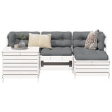 5 Piece Garden Sofa Set White Solid Wood Pine 3250489