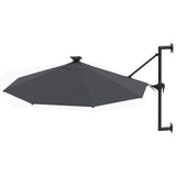 Wall-mounted Garden Parasol with LEDs 300 cm Anthracite 312524