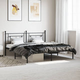 Metal Bed Frame without Mattress with Headboard Black 180x200cm 374343