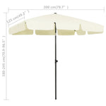 Beach Parasol Sand Yellow 200x125 cm 314727
