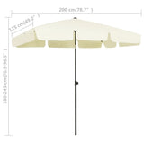 Beach Parasol Sand Yellow 200x125 cm 314727