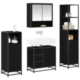 Bathroom Furniture Set 4 pcs Black Oak Engineered Wood 3402499