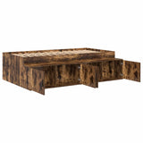 Storage Bed Frame Smoked oak 100 x 200 cm Engineered wood 3335185