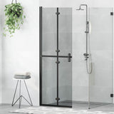 Walk-In Shower Wall Folding Black 70 x 6.5 x 190 cm 42017963