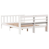 Bed Frame without Mattress White 135x190 cm Double Solid Wood Pine 3306571