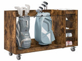 Golf Cabinet with Wheel Plain Smoked Oak 120 x 45 x 98 cm 899475