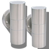 Outdoor LED Wall Lights 2 pcs Stainless Steel Up/Downwards 42415